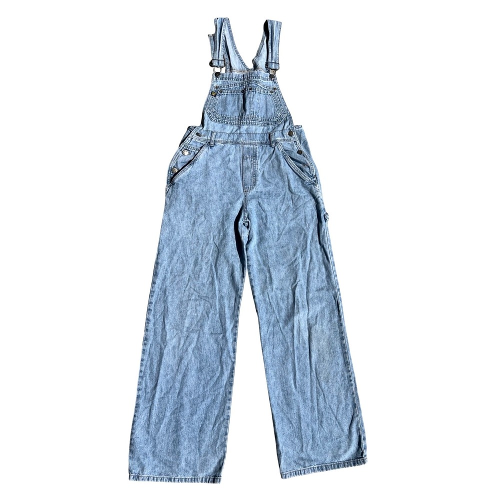 VTG 90s Y2K Paris Blues Denim Overalls Light Wash Wide Leg Carpenter Made in USA